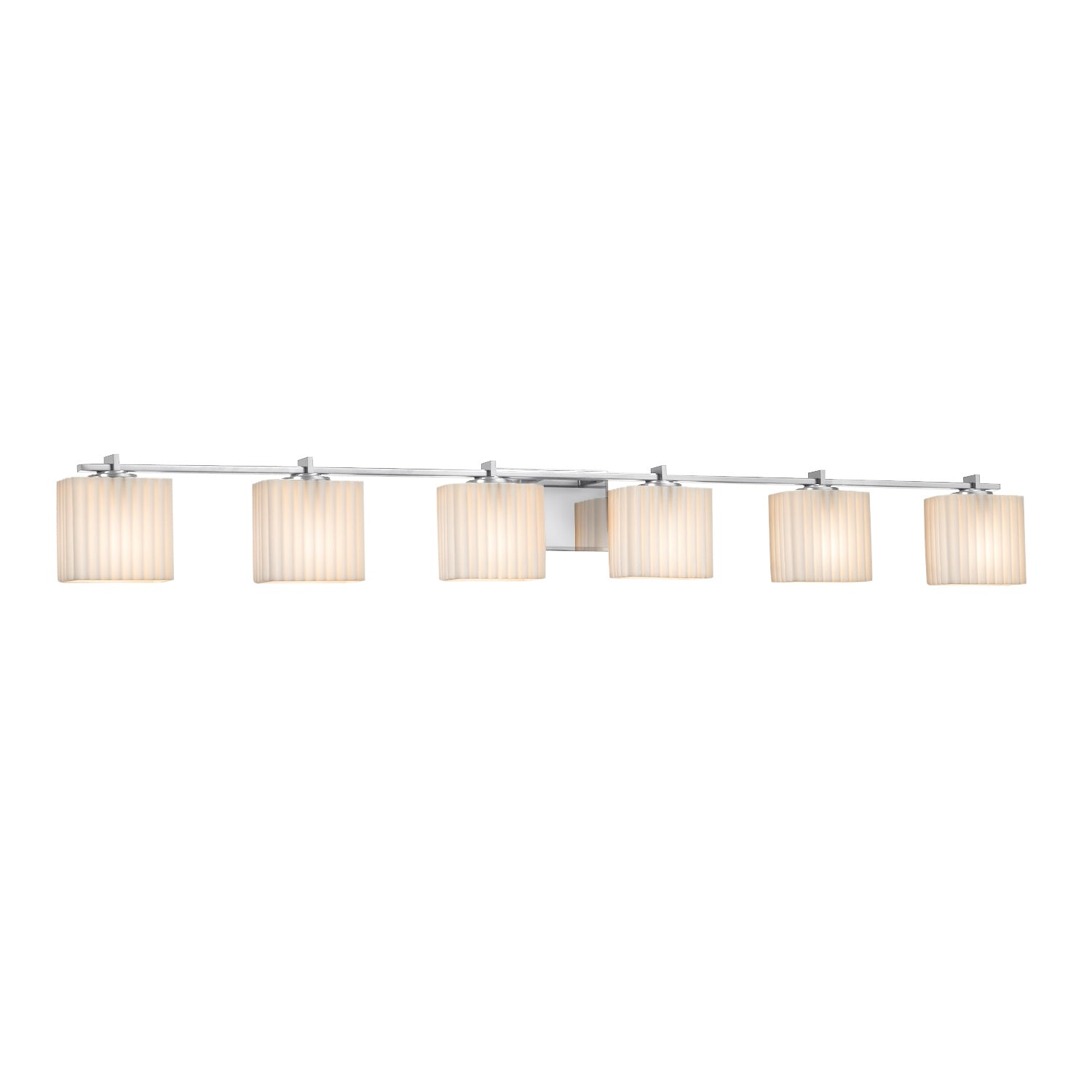 Justice Designs - PNA-8446-55-PLET-CROM - Six Light Bath Bar - Porcelina - Polished Chrome