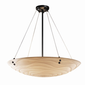 Justice Designs - PNA-9664-35-WAVE-DBRZ-F1 - Eight Light Pendant - Porcelina - Dark Bronze