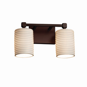 Justice Designs - POR-8422-10-SAWT-DBRZ - Two Light Bath Bar - Limoges - Dark Bronze