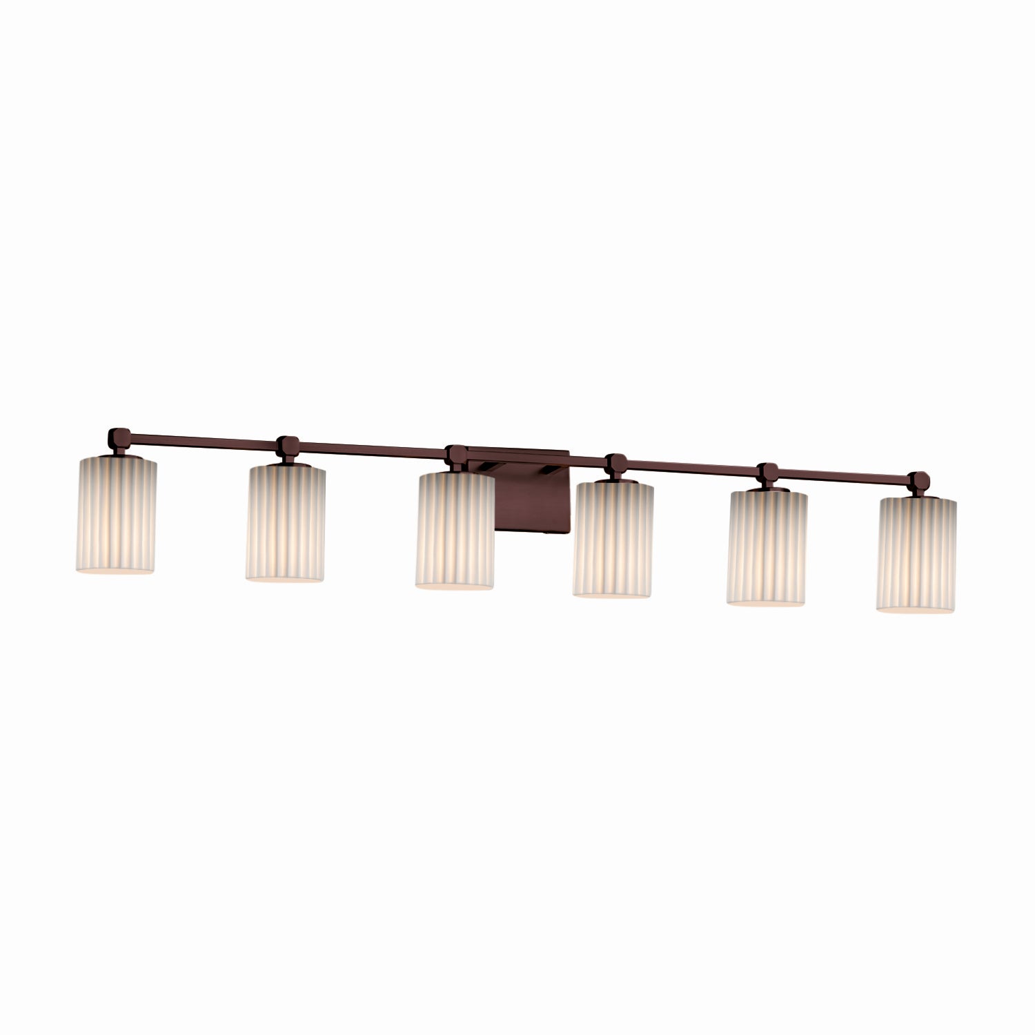 Justice Designs - POR-8426-10-PLET-DBRZ - Six Light Bath Bar - Limoges - Dark Bronze