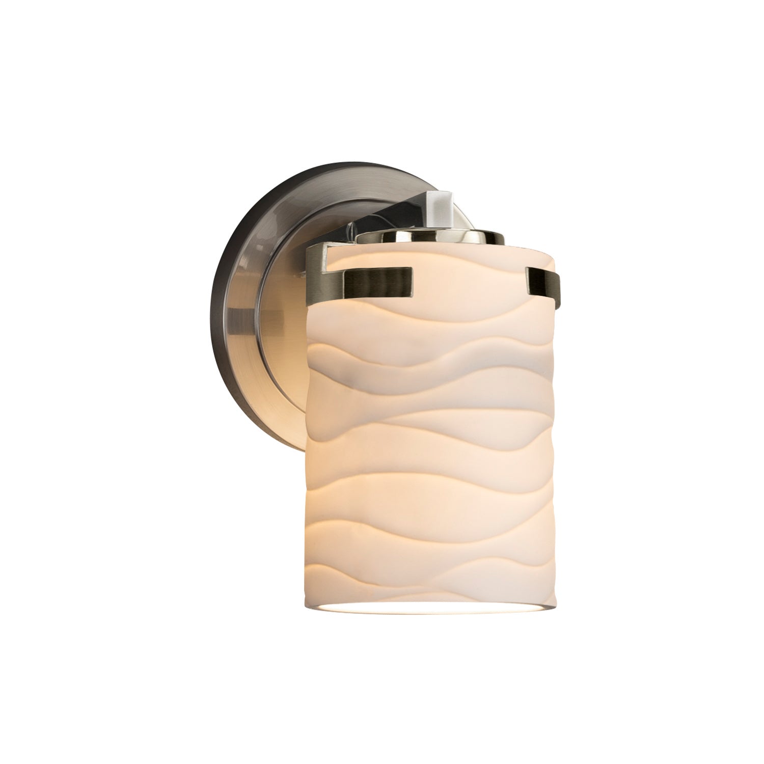 Justice Designs - POR-8451-10-WAVE-NCKL - One Light Wall Sconce - Limoges - Brushed Nickel