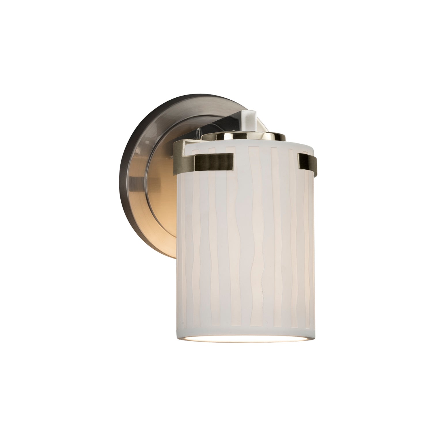 Justice Designs - POR-8451-10-WFAL-NCKL - One Light Wall Sconce - Limoges - Brushed Nickel