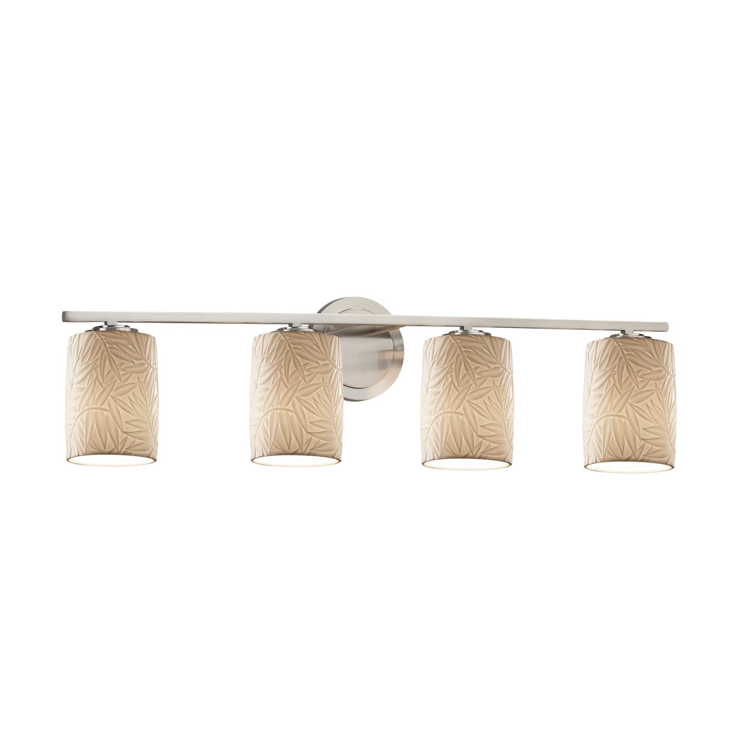 Justice Designs - POR-8454-10-BMBO-NCKL - Four Light Bath Bar - Limoges - Brushed Nickel