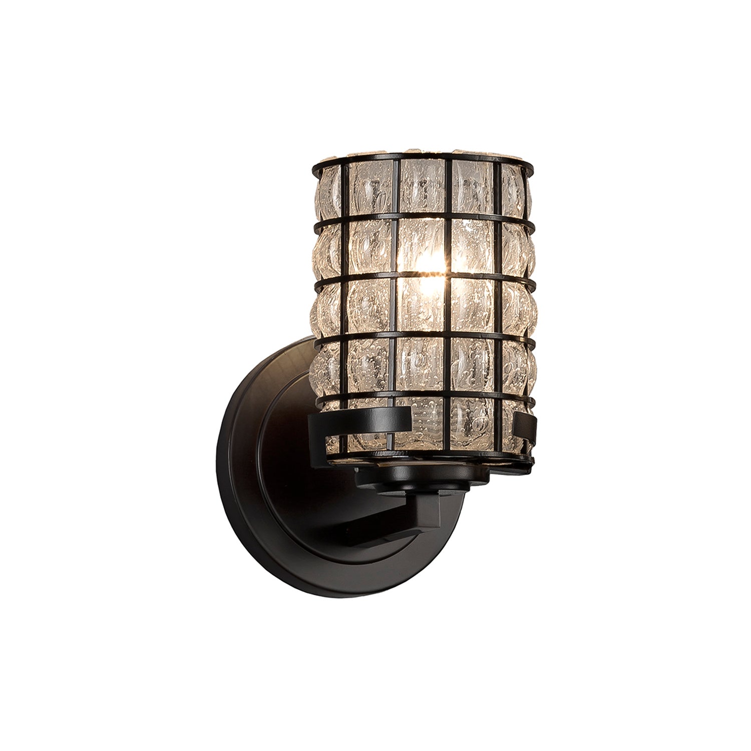 Justice Designs - WGL-8451-10-GRCB-MBLK - One Light Wall Sconce - Wire Glass - Matte Black