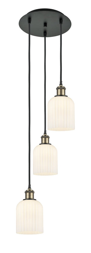 Innovations - 113B-3P-BAB-G559-5GWH - Three Light Pendant - Ballston - Black Antique Brass