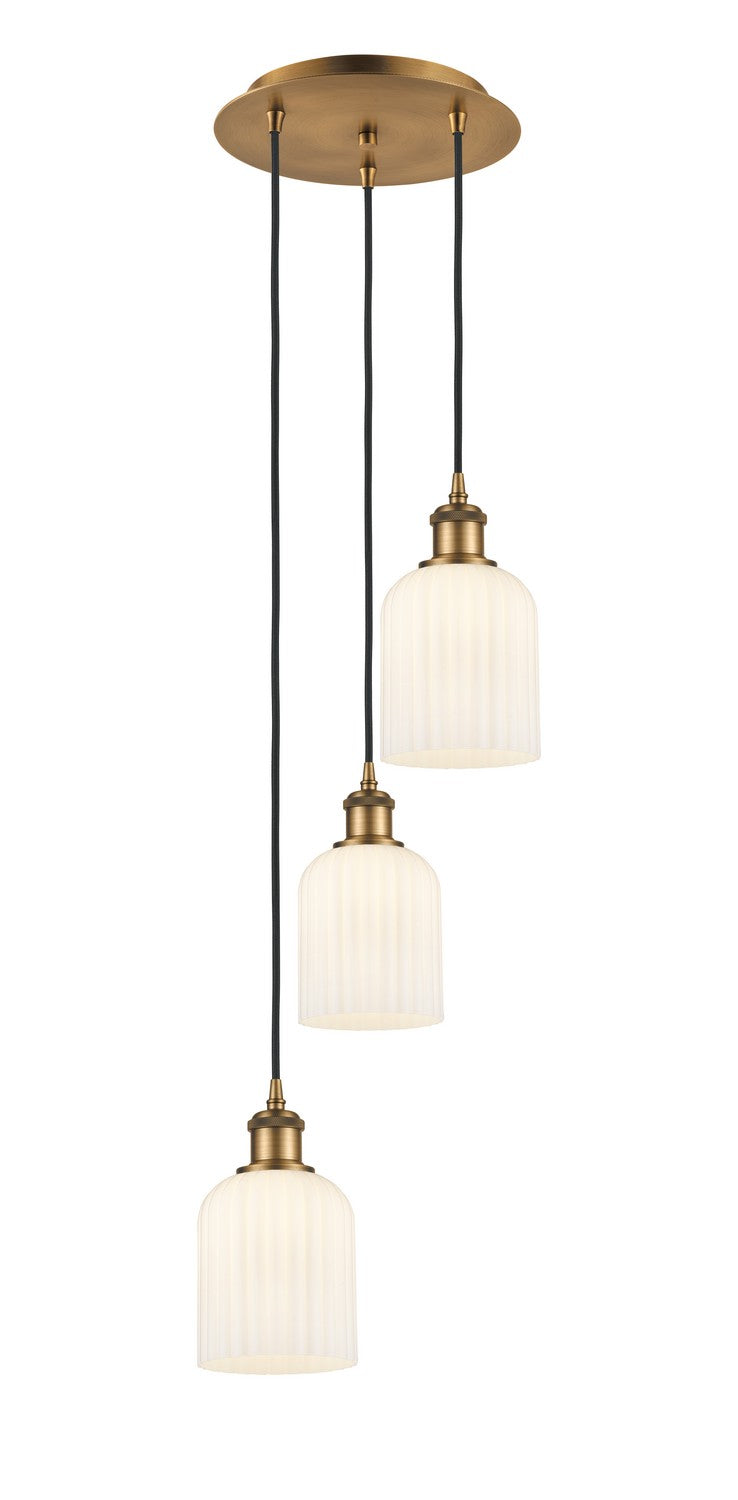 Innovations - 113B-3P-BB-G559-5GWH - Three Light Pendant - Ballston - Brushed Brass