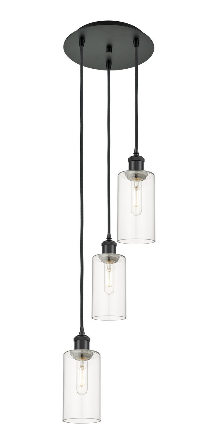 Innovations - 113B-3P-BK-G434-7CL - Three Light Pendant - Downtown Urban - Matte Black