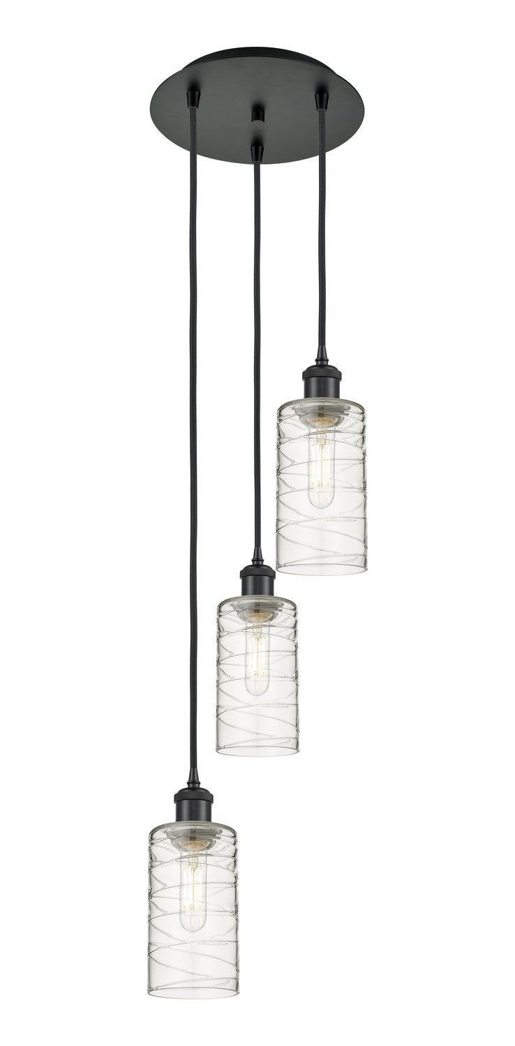 Innovations - 113B-3P-BK-G434-7DE - Three Light Pendant - Downtown Urban - Matte Black