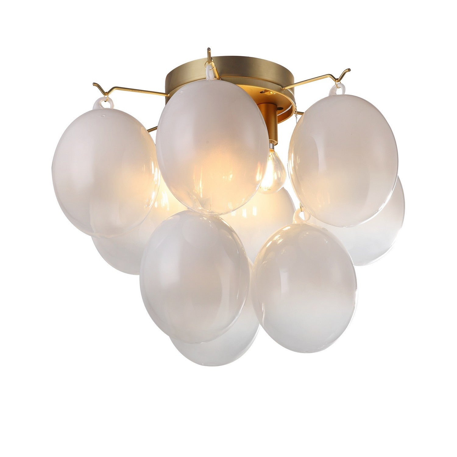 Artcraft - AC11993WH - Four Light Semi-Flush Mount - Globo - Brass