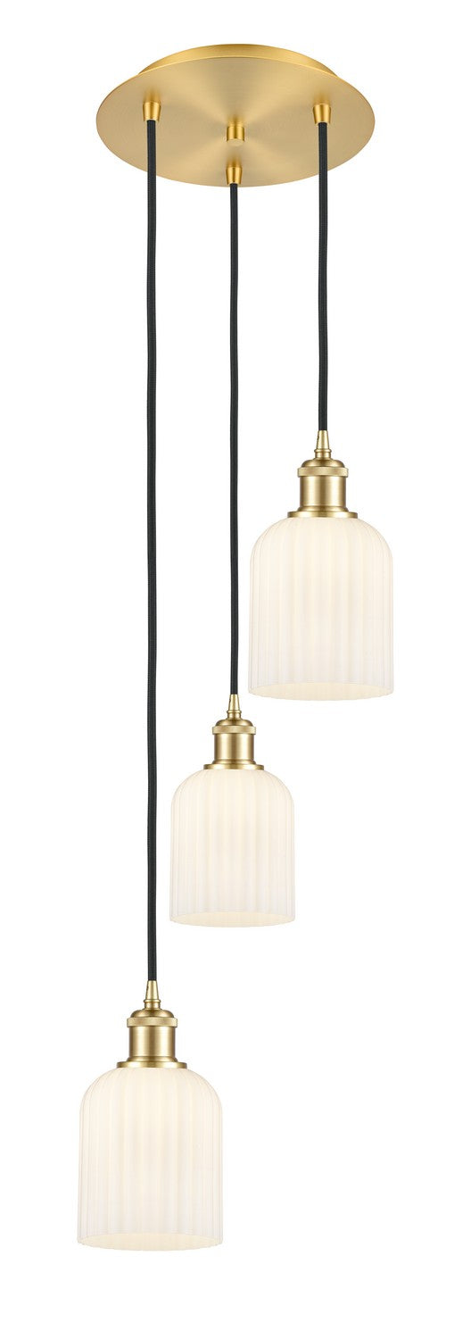 Innovations - 113B-3P-SG-G559-5GWH - Three Light Pendant - Ballston - Satin Gold