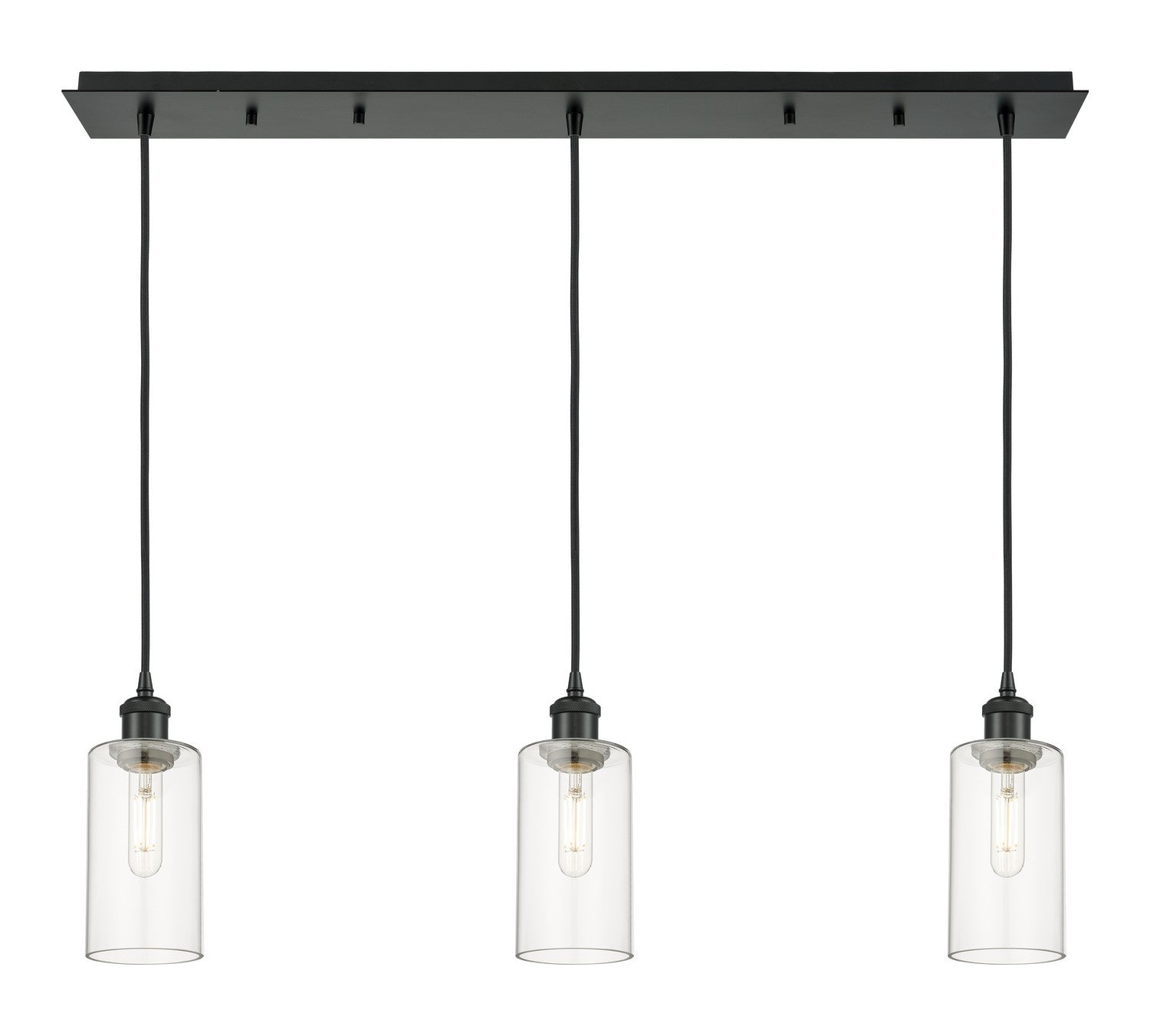 Innovations - 123B-3P-BK-G434-7CL - Three Light Linear Pendant - Downtown Urban - Matte Black