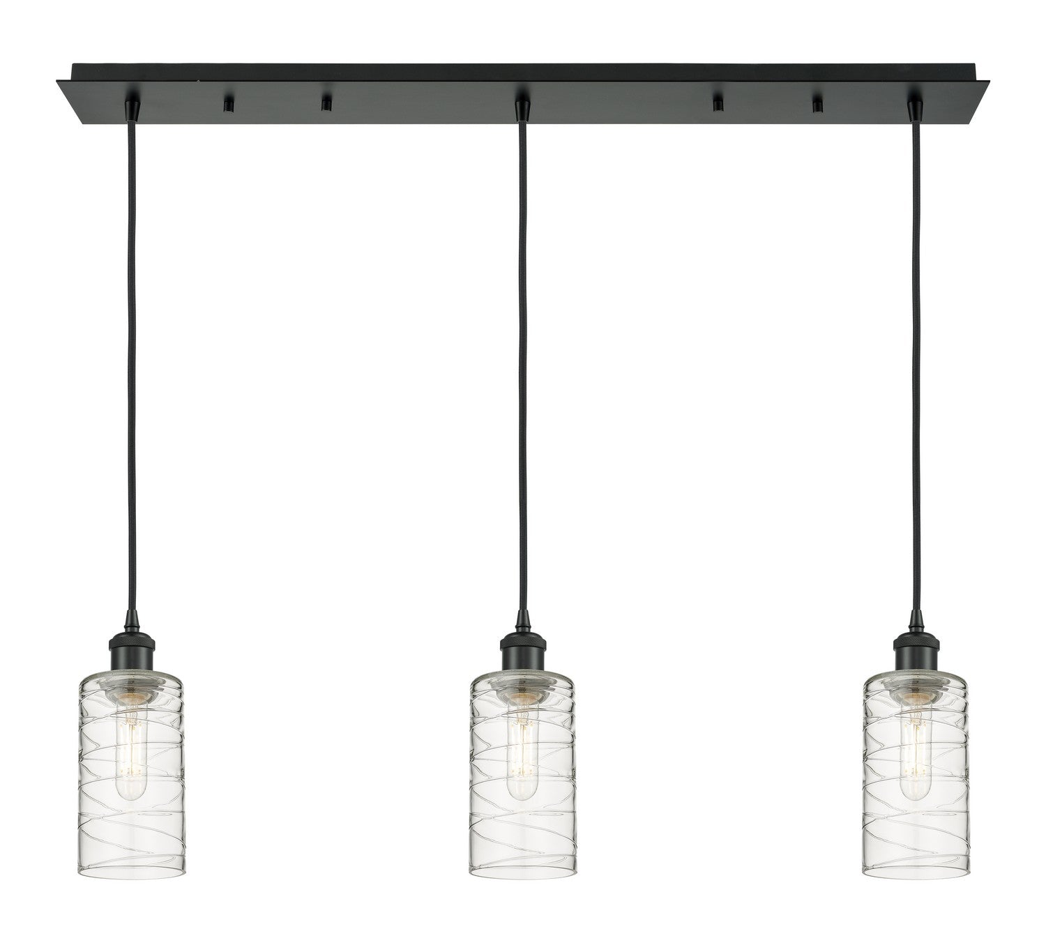 Innovations - 123B-3P-BK-G434-7DE - Three Light Linear Pendant - Downtown Urban - Matte Black