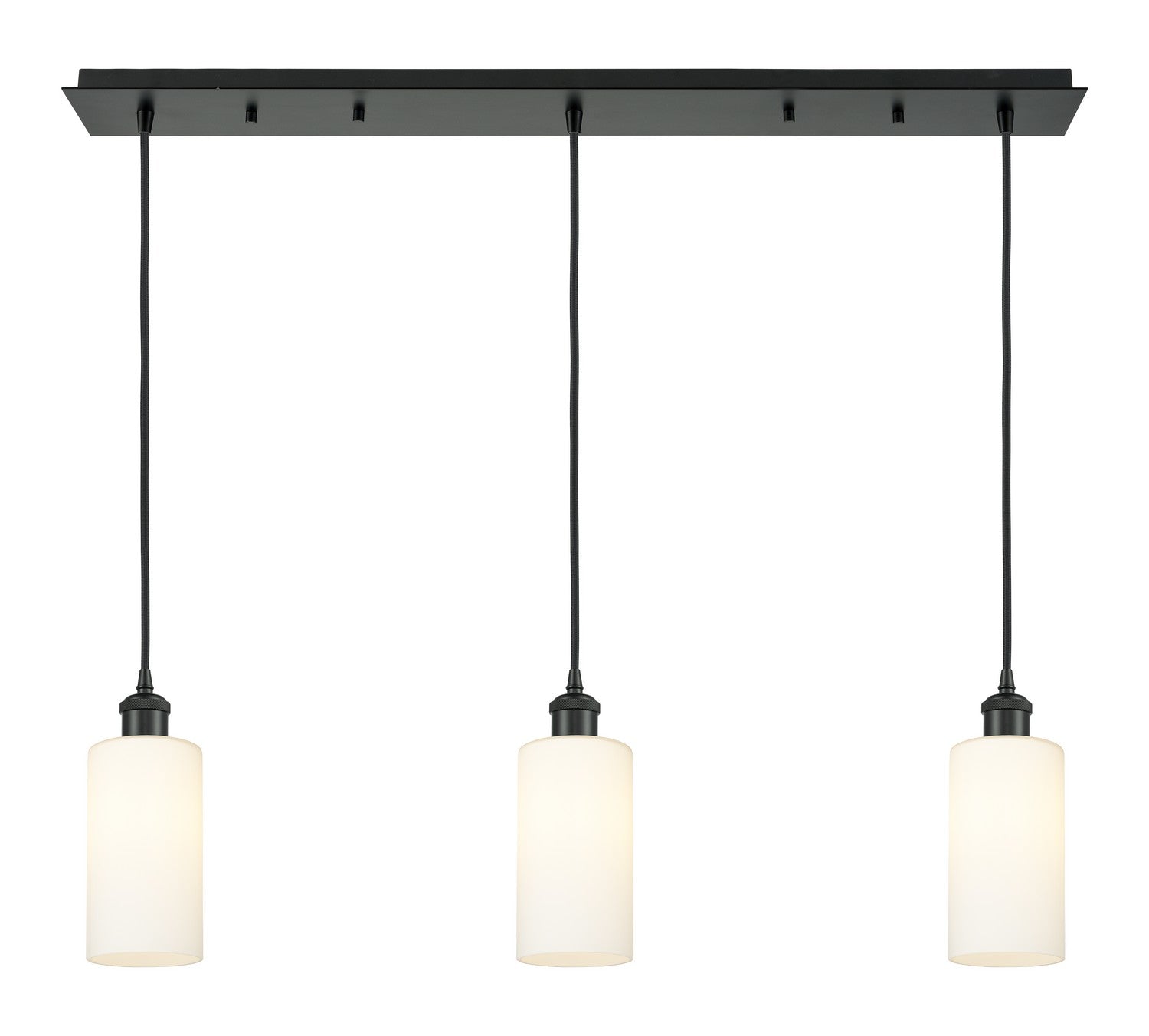 Innovations - 123B-3P-BK-G434-7WH - Three Light Linear Pendant - Downtown Urban - Matte Black