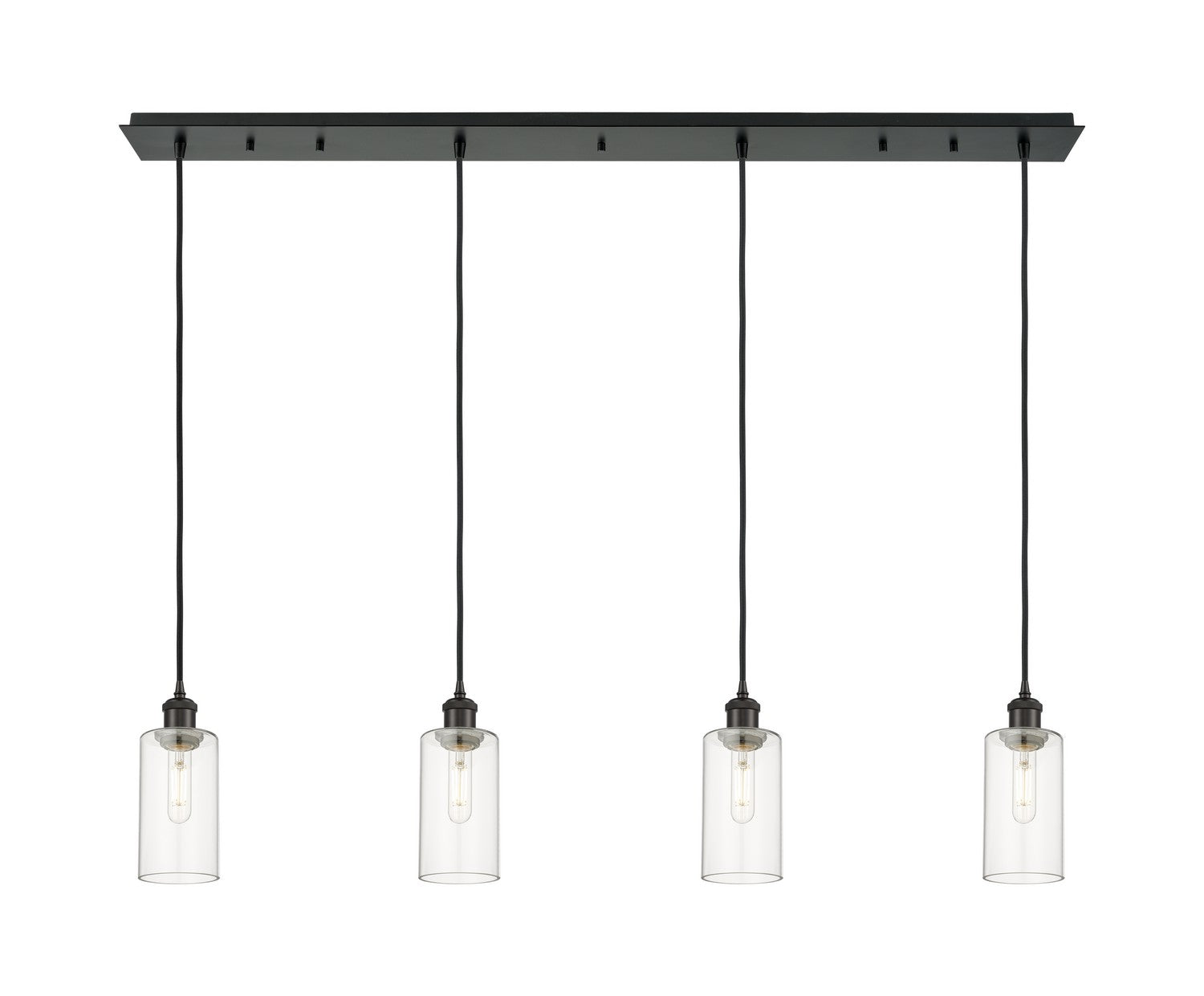 Innovations - 124B-4P-BK-G434-7CL - Four Light Linear Pendant - Downtown Urban - Matte Black