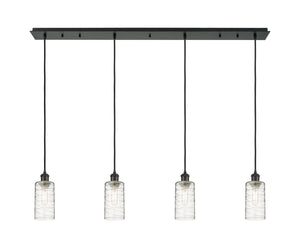 Innovations - 124B-4P-BK-G434-7DE - Four Light Linear Pendant - Downtown Urban - Matte Black