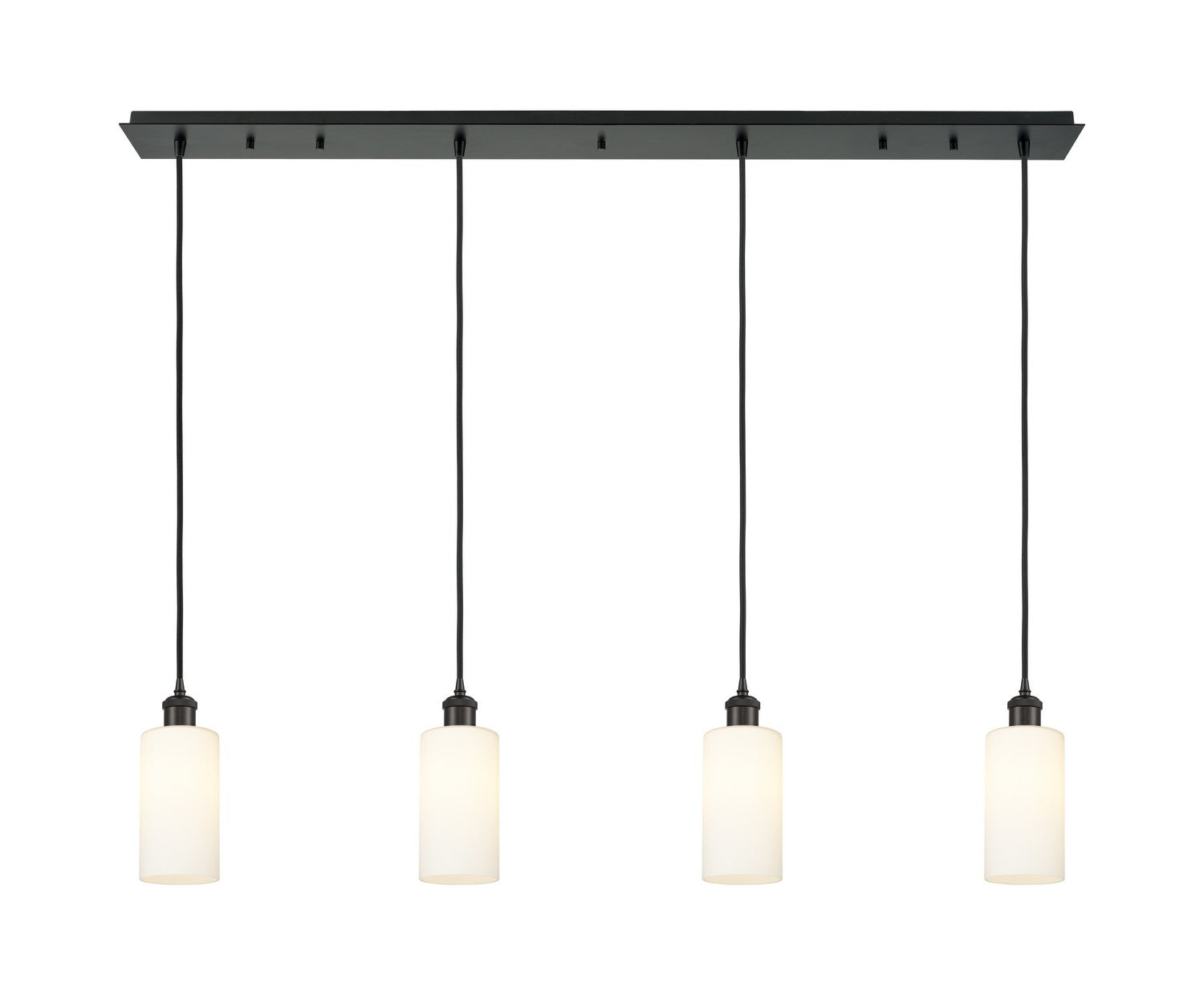 Innovations - 124B-4P-BK-G434-7WH - Four Light Linear Pendant - Downtown Urban - Matte Black