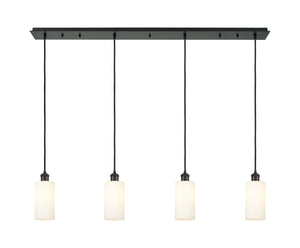 Innovations - 124B-4P-BK-G434-7WH - Four Light Linear Pendant - Downtown Urban - Matte Black