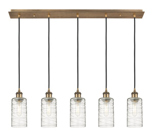 Innovations - 125B-5P-BB-G434-7DE - Five Light Linear Pendant - Downtown Urban - Brushed Brass