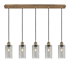 Innovations - 125B-5P-BB-G434-7SM - Five Light Linear Pendant - Downtown Urban - Brushed Brass