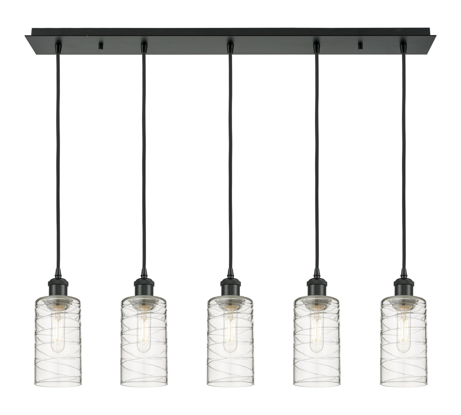 Innovations - 125B-5P-BK-G434-7DE - Five Light Linear Pendant - Downtown Urban - Matte Black