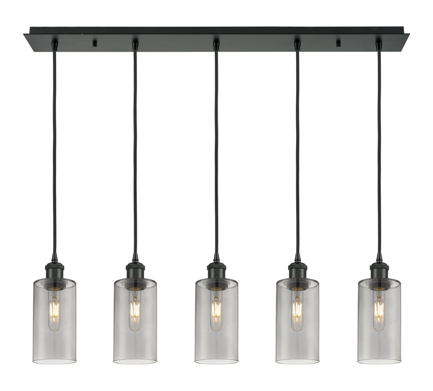 Innovations - 125B-5P-BK-G434-7SM - Five Light Linear Pendant - Downtown Urban - Matte Black