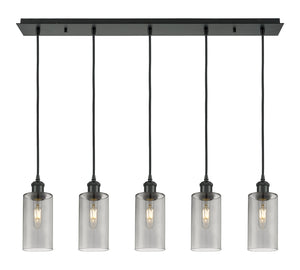 Innovations - 125B-5P-BK-G434-7SM - Five Light Linear Pendant - Downtown Urban - Matte Black