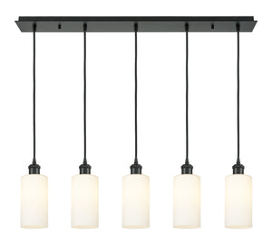 Innovations - 125B-5P-BK-G434-7WH - Five Light Linear Pendant - Downtown Urban - Matte Black