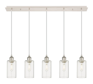 Innovations - 125B-5P-PN-G434-7CL - Five Light Linear Pendant - Downtown Urban - Polished Nickel