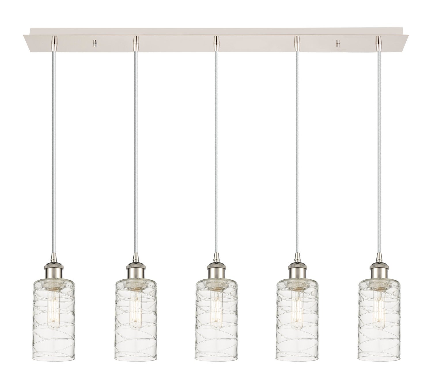 Innovations - 125B-5P-PN-G434-7DE - Five Light Linear Pendant - Downtown Urban - Polished Nickel