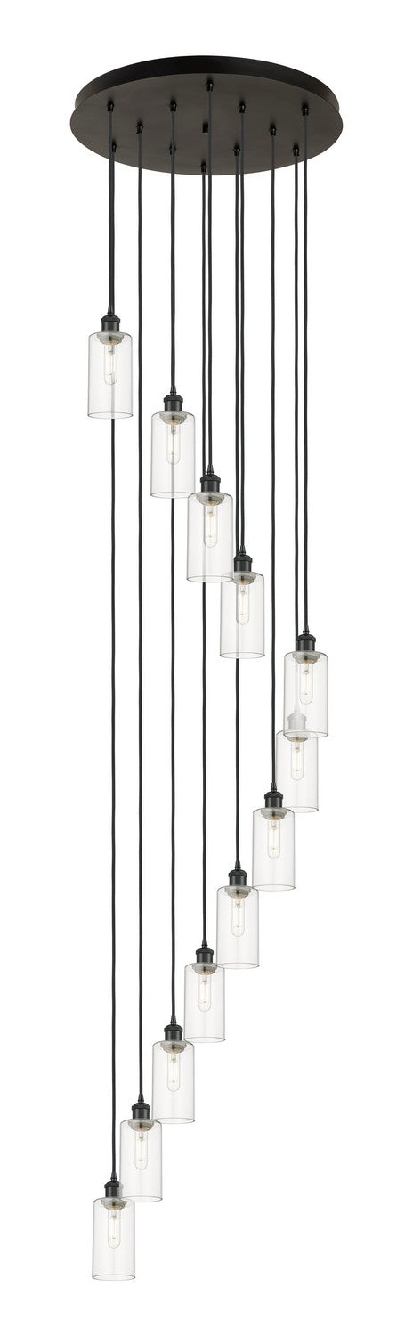 Innovations - 126B-12P-BK-G434-7CL - 12 Light Pendant - Downtown Urban - Matte Black