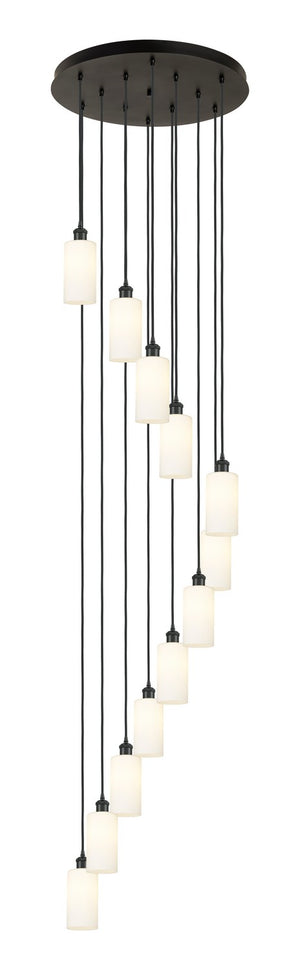 Innovations - 126B-12P-BK-G434-7WH - 12 Light Pendant - Downtown Urban - Matte Black