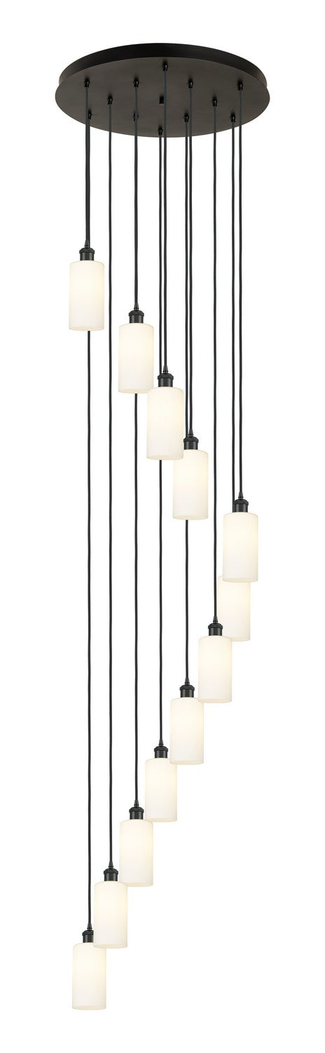 Innovations - 126B-12P-BK-G434-7WH - 12 Light Pendant - Downtown Urban - Matte Black