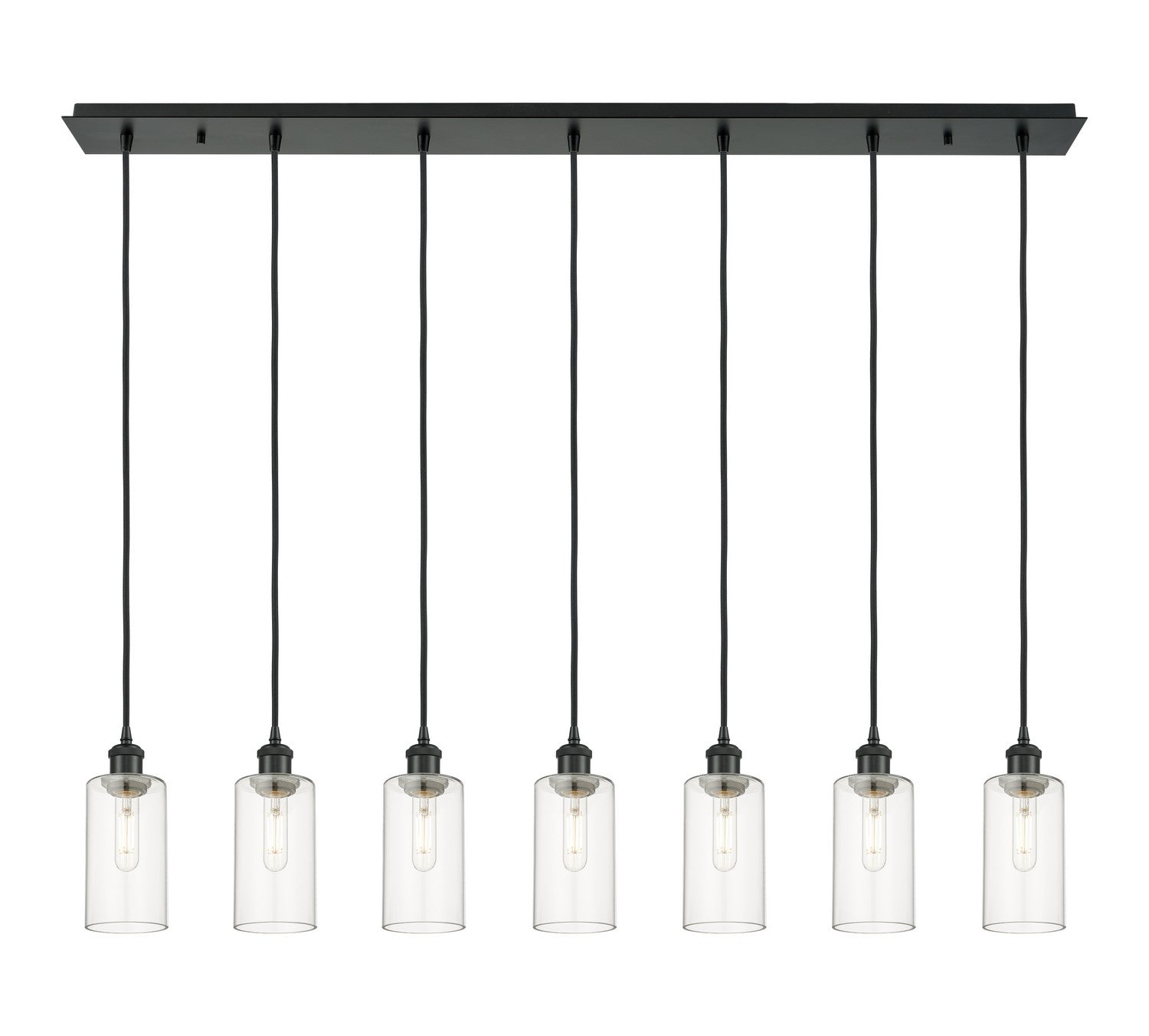 Innovations - 127B-7P-BK-G434-7CL - Seven Light Linear Pendant - Downtown Urban - Matte Black