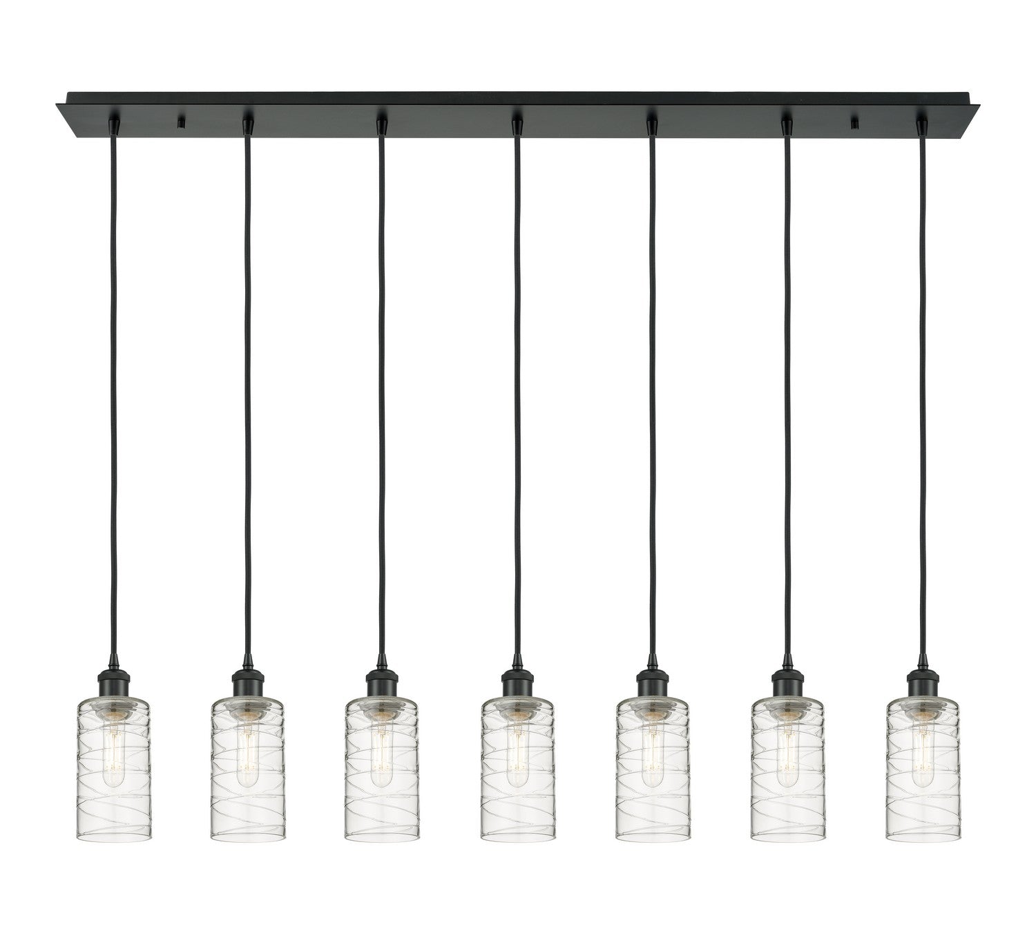 Innovations - 127B-7P-BK-G434-7DE - Seven Light Linear Pendant - Downtown Urban - Matte Black