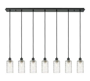 Innovations - 127B-7P-BK-G434-7DE - Seven Light Linear Pendant - Downtown Urban - Matte Black