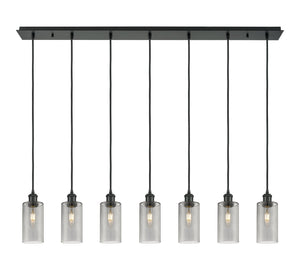 Innovations - 127B-7P-BK-G434-7SM - Seven Light Linear Pendant - Downtown Urban - Matte Black