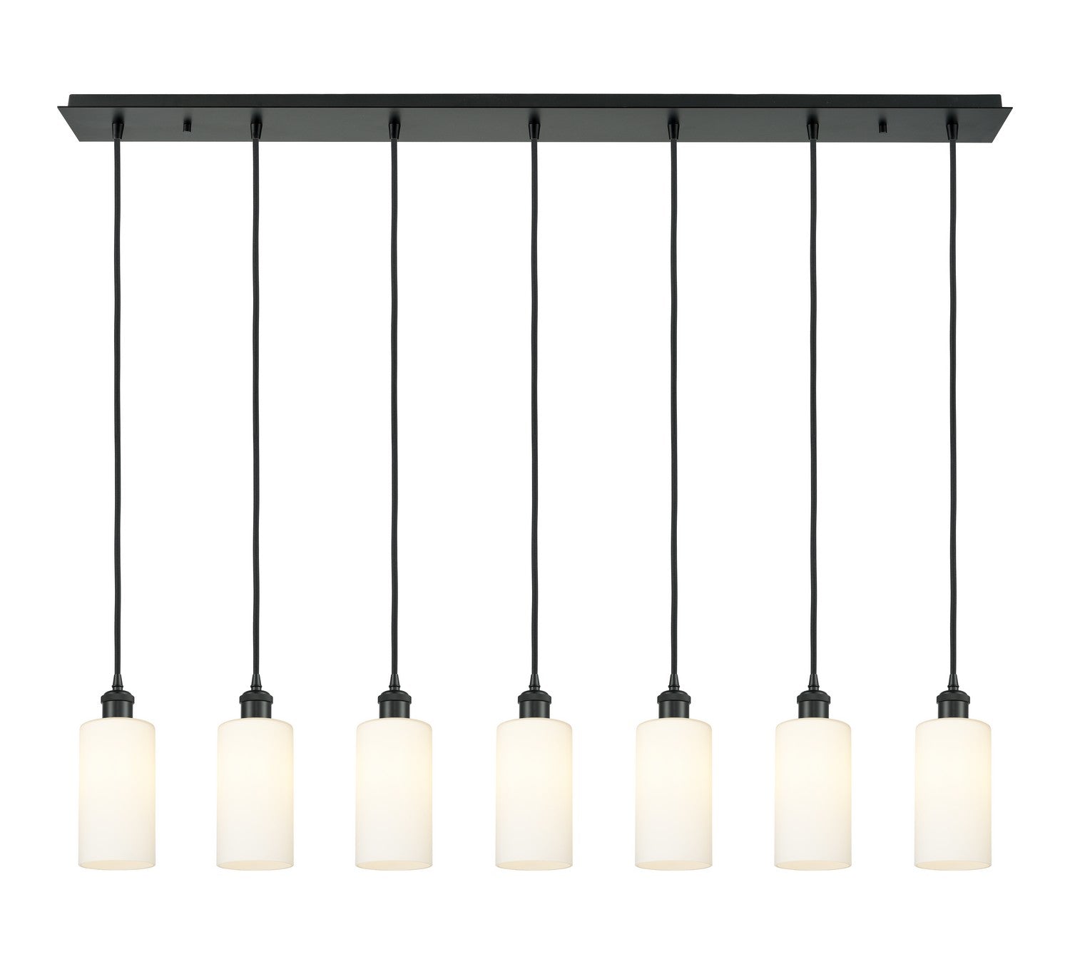 Innovations - 127B-7P-BK-G434-7WH - Seven Light Linear Pendant - Downtown Urban - Matte Black