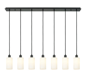 Innovations - 127B-7P-BK-G434-7WH - Seven Light Linear Pendant - Downtown Urban - Matte Black