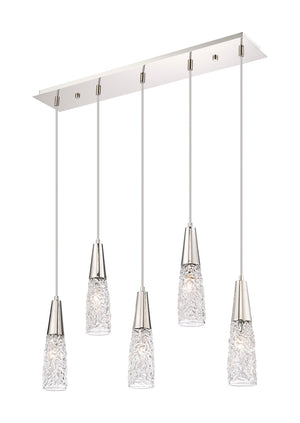 Innovations - 322-5I-PN-G322-3CL - Five Light Island Pendant - Amherst Brook - Polished Nickel