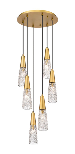 Innovations - 322-6P-BB-G322-3CL - Six Light Pendant - Amherst Brook - Brushed Brass