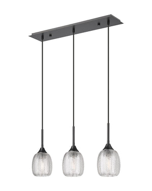 Innovations - 323-3I-BK-G323-5CL - Three Light Island Pendant - Berkshire - Matte Black