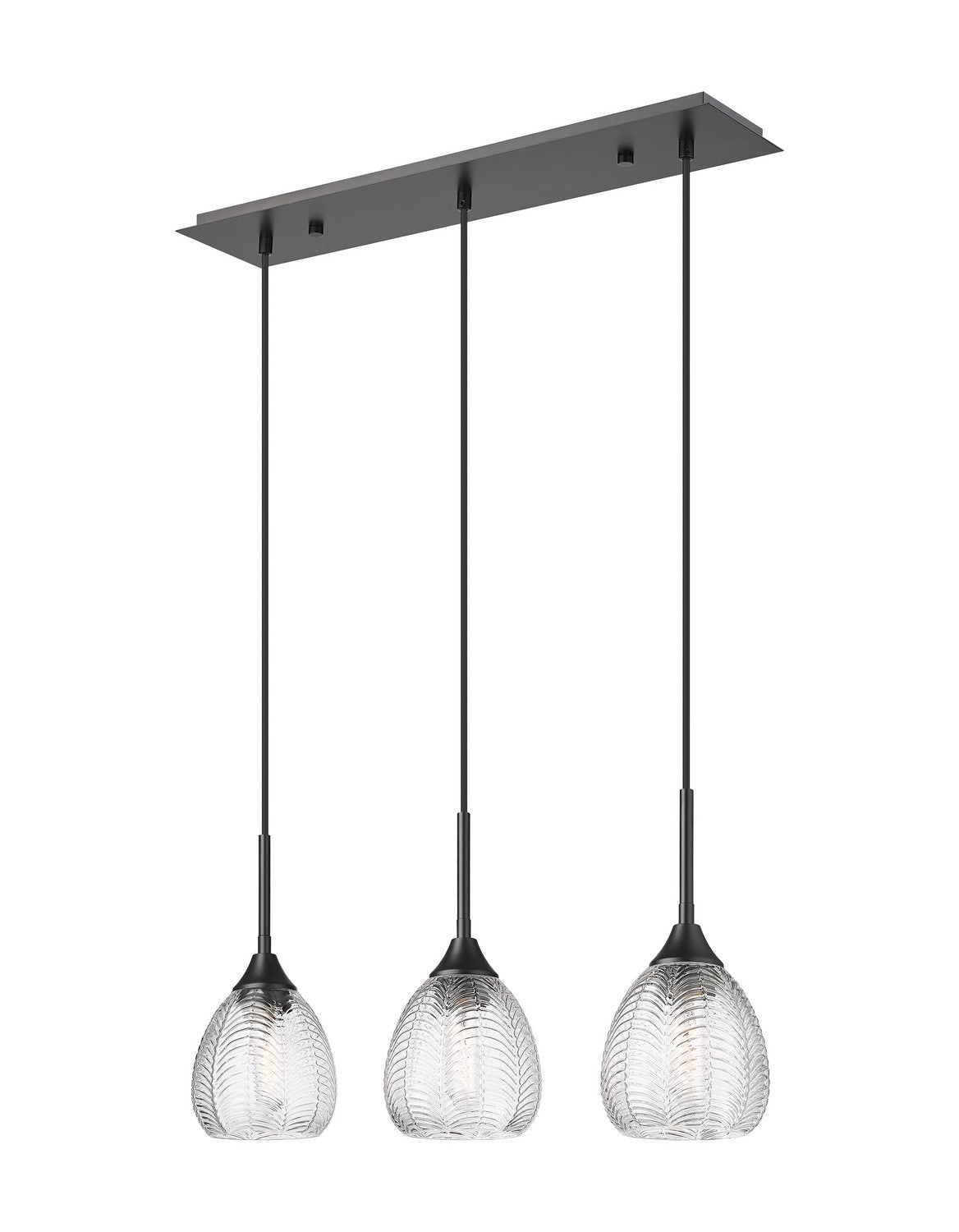 Innovations - 323-3I-BK-G323-6CL - Three Light Island Pendant - Berkshire - Matte Black