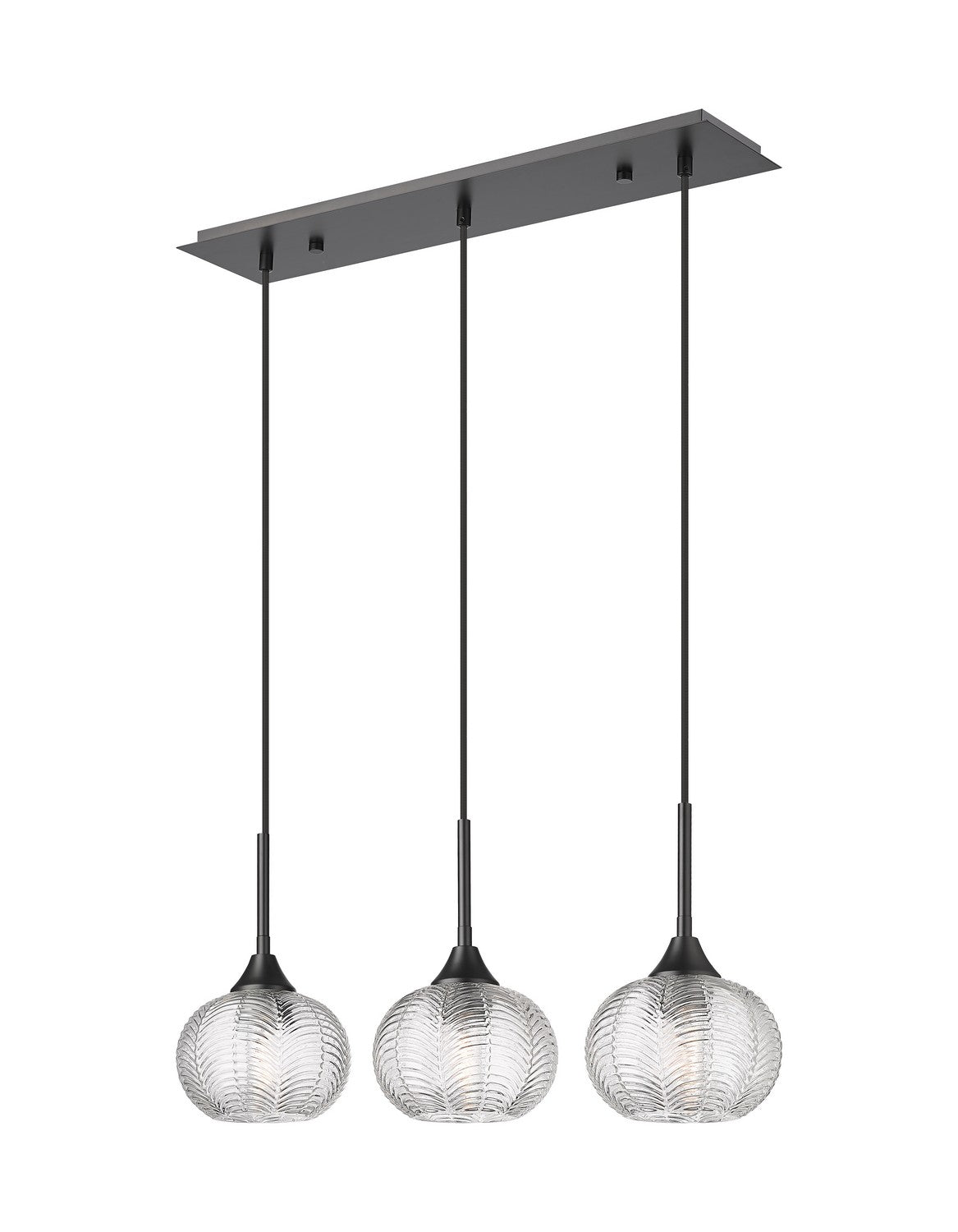 Innovations - 323-3I-BK-G323-7CL - Three Light Island Pendant - Berkshire - Matte Black