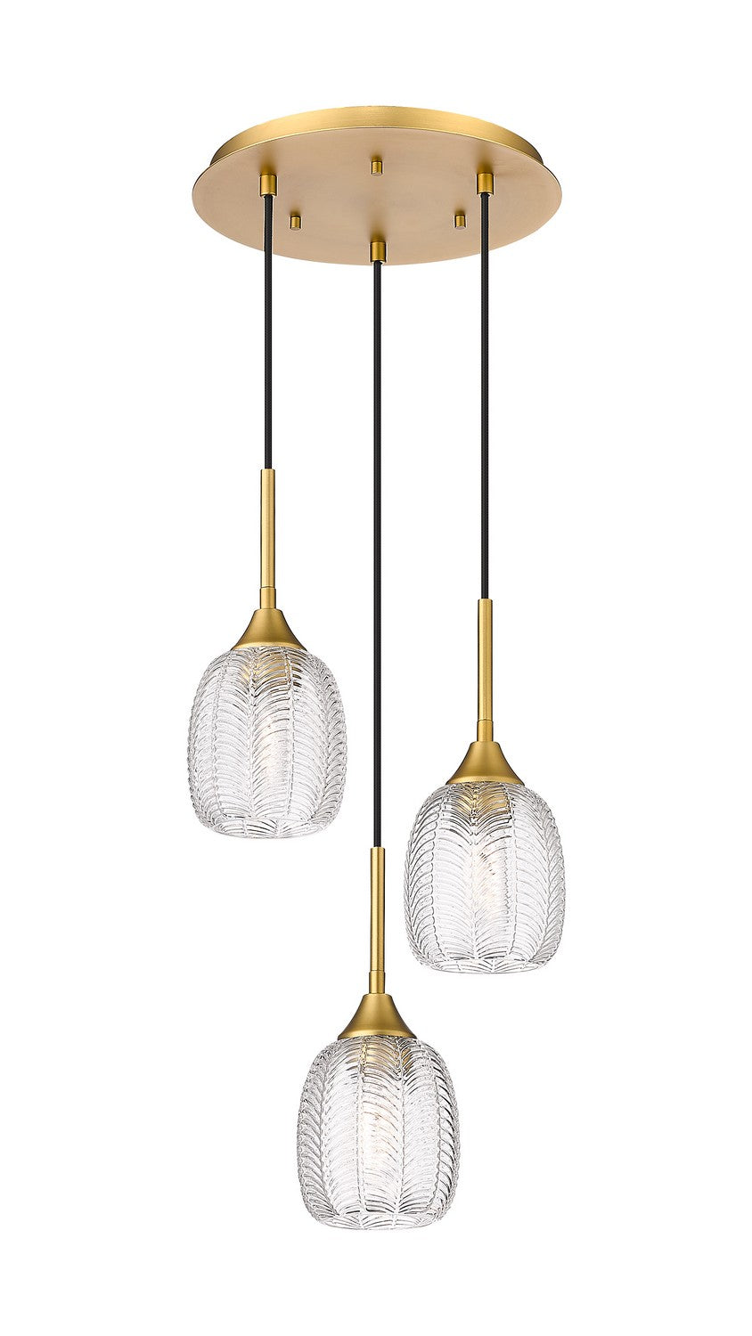 Innovations - 323-3P-BB-G323-5CL - Three Light Pendant - Berkshire - Brushed Brass