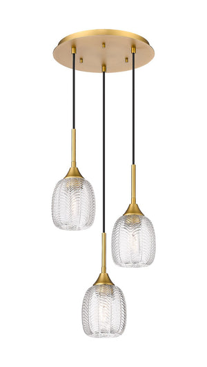 Innovations - 323-3P-BB-G323-5CL - Three Light Pendant - Berkshire - Brushed Brass