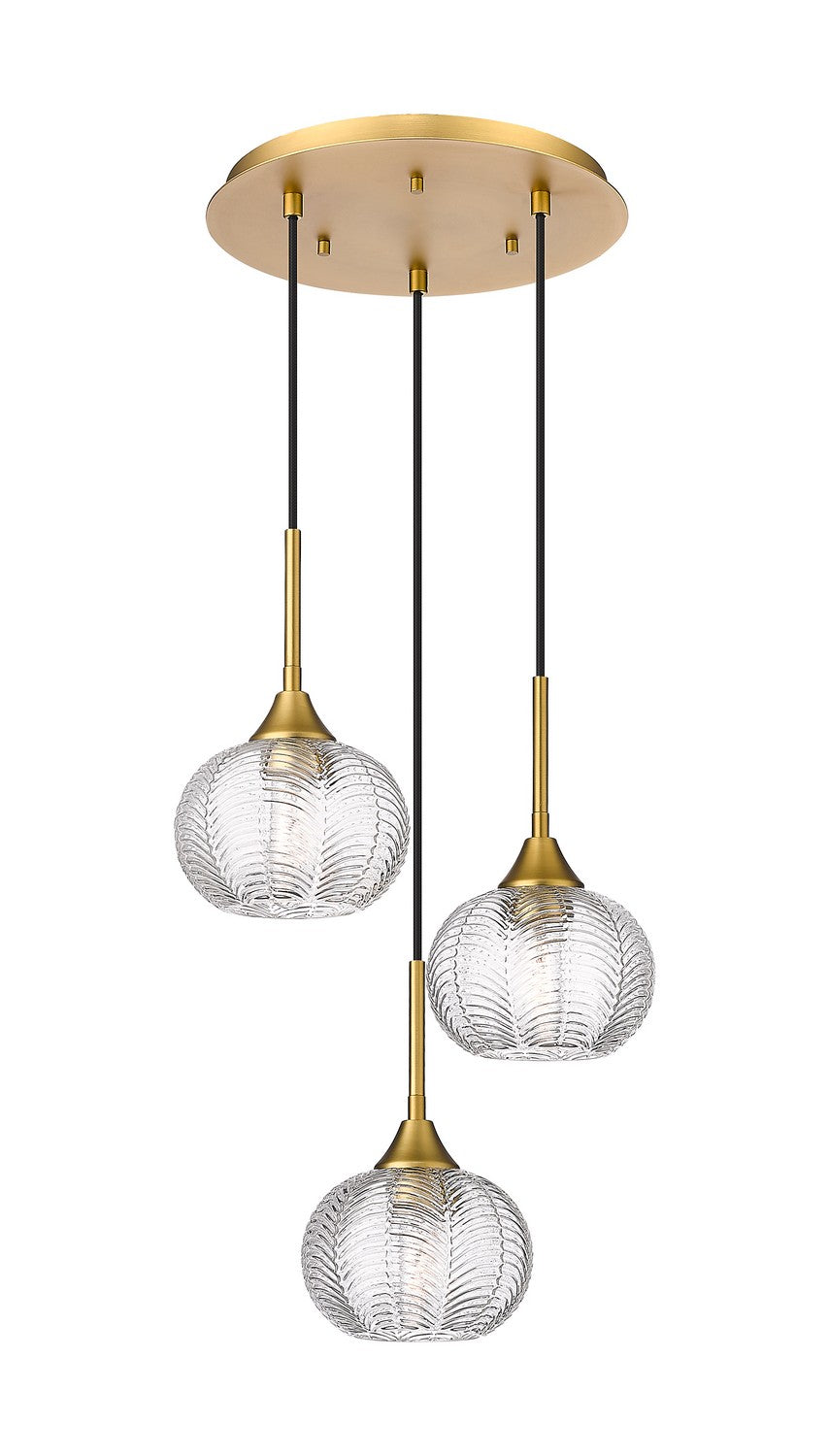 Innovations - 323-3P-BB-G323-7CL - Three Light Pendant - Berkshire - Brushed Brass