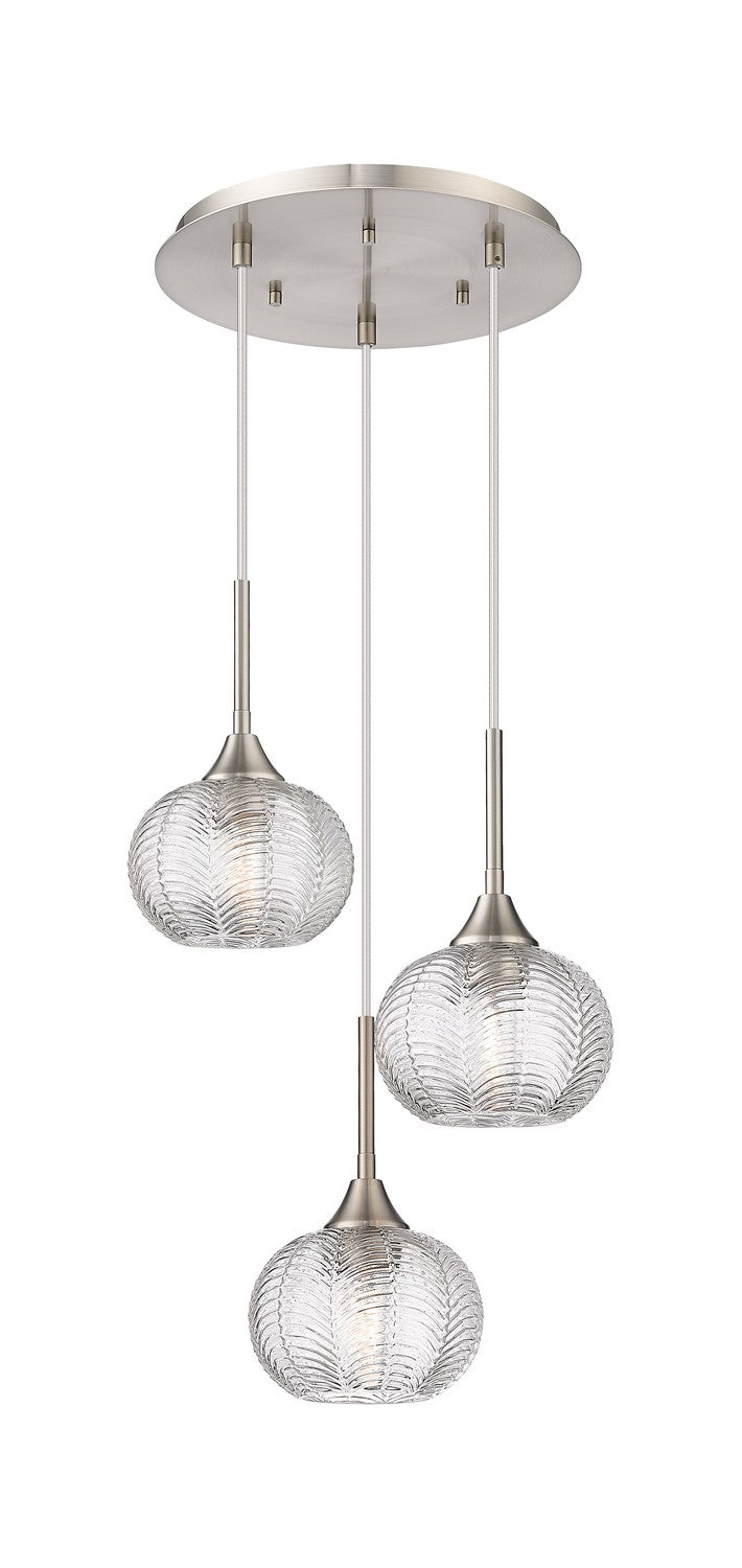 Innovations - 323-3P-SN-G323-7CL - Three Light Pendant - Berkshire - Brushed Satin Nickel