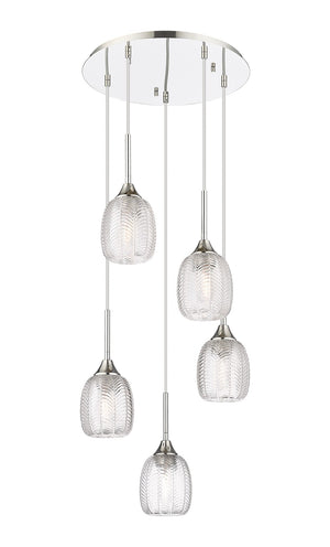 Innovations - 323-5P-PN-G323-5CL - Five Light Pendant - Berkshire - Polished Nickel