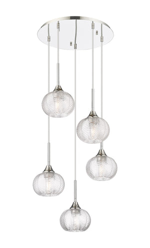 Innovations - 323-5P-PN-G323-7CL - Five Light Pendant - Berkshire - Polished Nickel