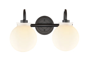 Innovations - 437-2W-BK-G4371 - Two Light Bath Vanity - Olivia - Matte Black